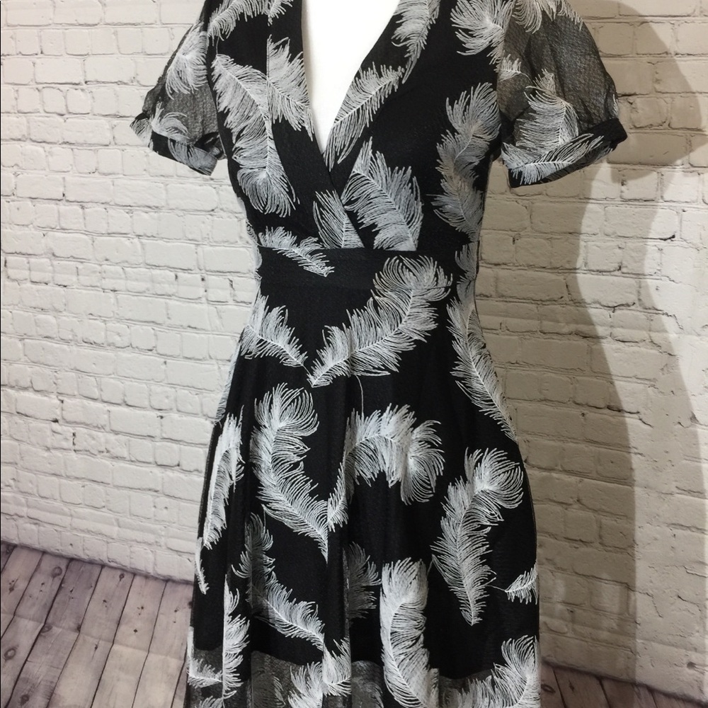 Line & Dot Feather Dress